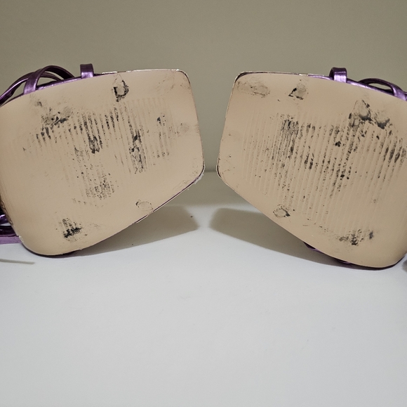 Public Desire Metallic Purple Strappy Heels - Picture 7 of 7